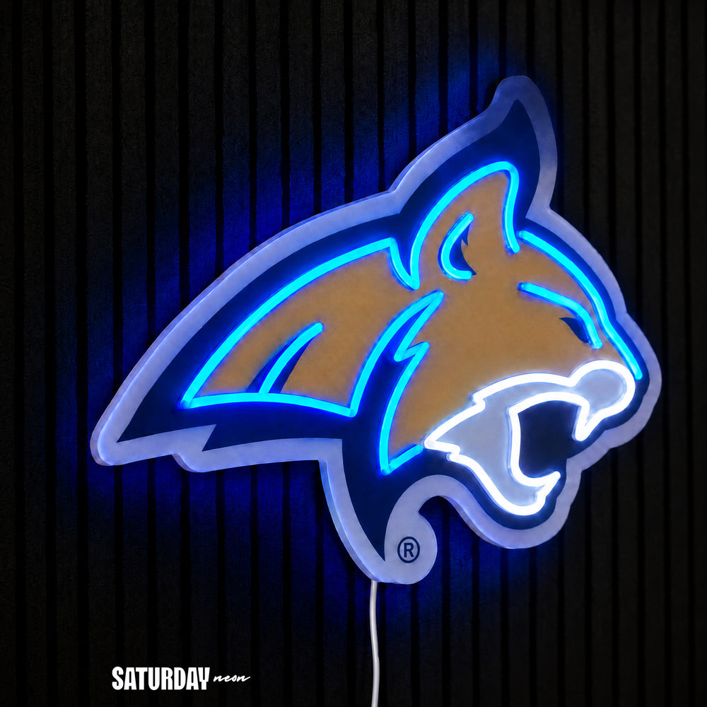 Montana State Bobcats LED Neon Sign - Standard (15" x 10.9") side view - Saturday Neon
