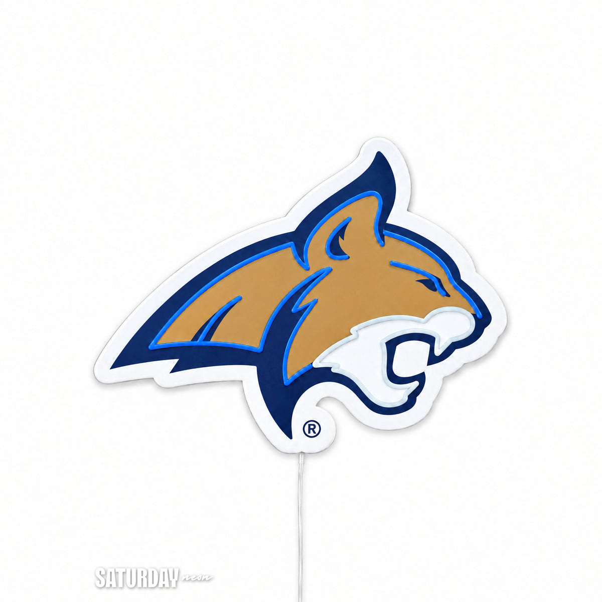 Montana State Bobcats LED Neon Sign - Plus (24" x 17.44") switched off - Saturday Neon