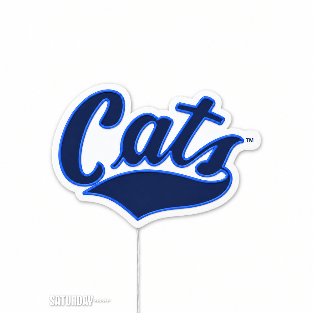 Montana State Cats Script LED Neon Sign - 24" x 16.33" switched off - Saturday Neon