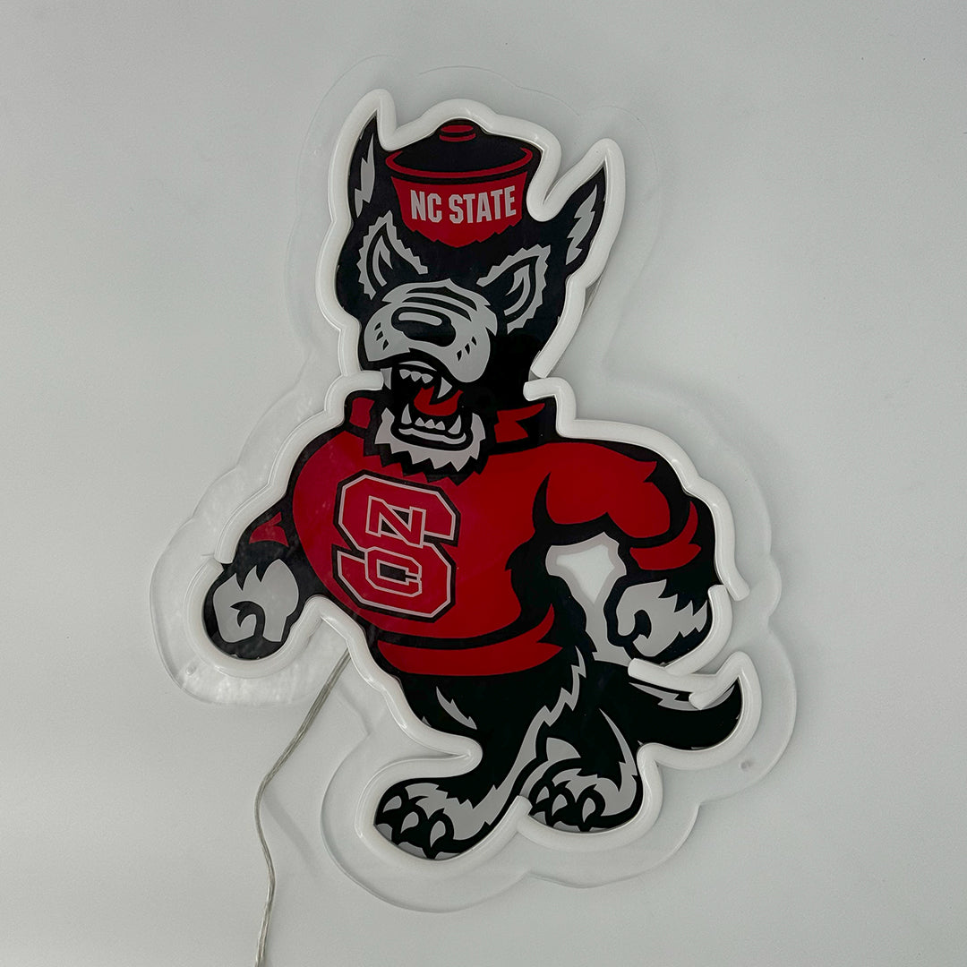 NC State Strutting Wolf Logo LED Neon Sign