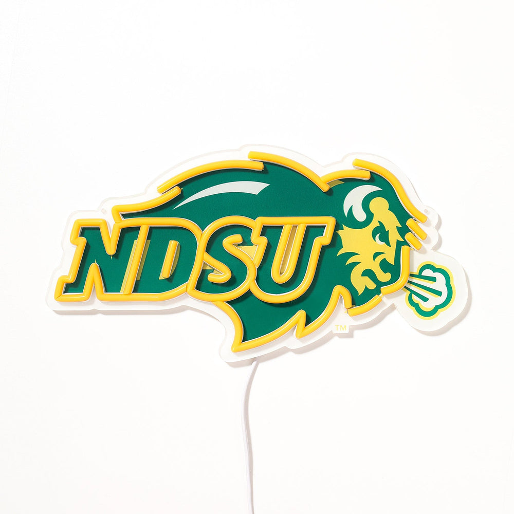 NDSU Bison logo LED neon sign turned off