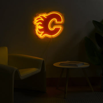 Calgary Flames: Die-Cut LED Neon Sign