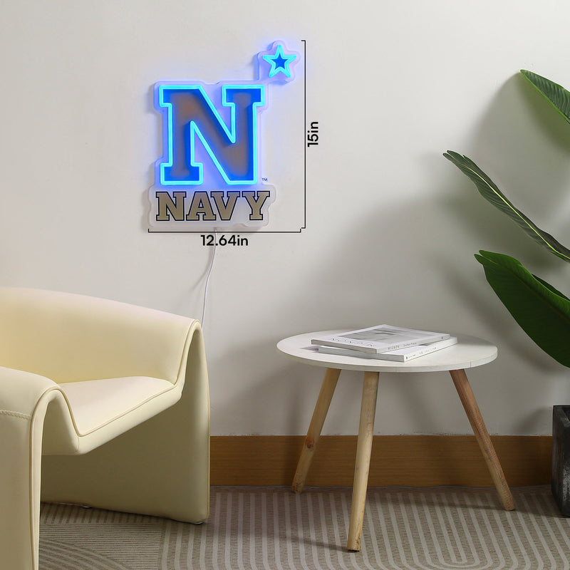 Navy Midshipmen LED Neon Sign - Saturday Neon