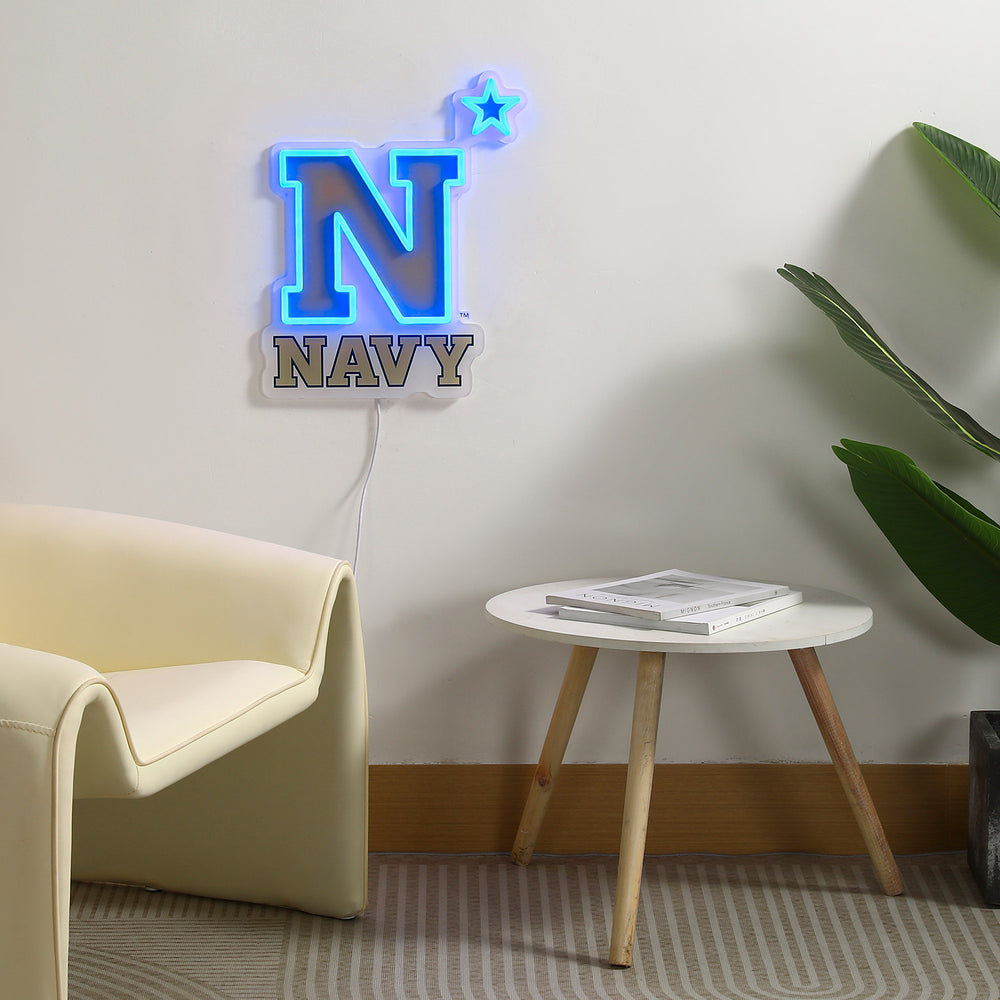 Navy Midshipmen LED Neon Sign - Saturday Neon