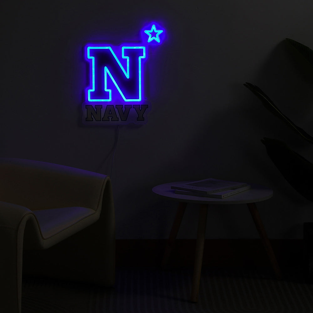 Navy Midshipmen LED Neon Sign - Saturday Neon