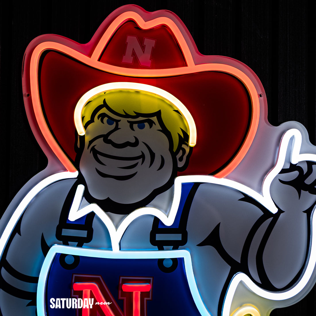 Nebraska Cornhuskers Herbie the Husker LED Neon Sign - 24" x 15.85"