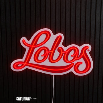 New Mexico Lobos Script LED Neon Sign - Standard (15" x 8.96") - Saturday Neon
