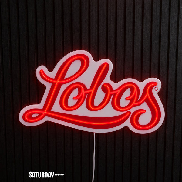 New Mexico Lobos Script LED Neon Sign - Standard (15" x 8.96")