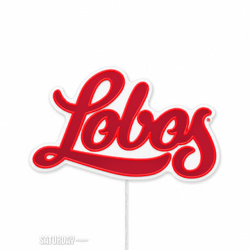 New Mexico Lobos Script LED Neon Sign - Plus (24" x 14.27") switched off - Saturday Neon