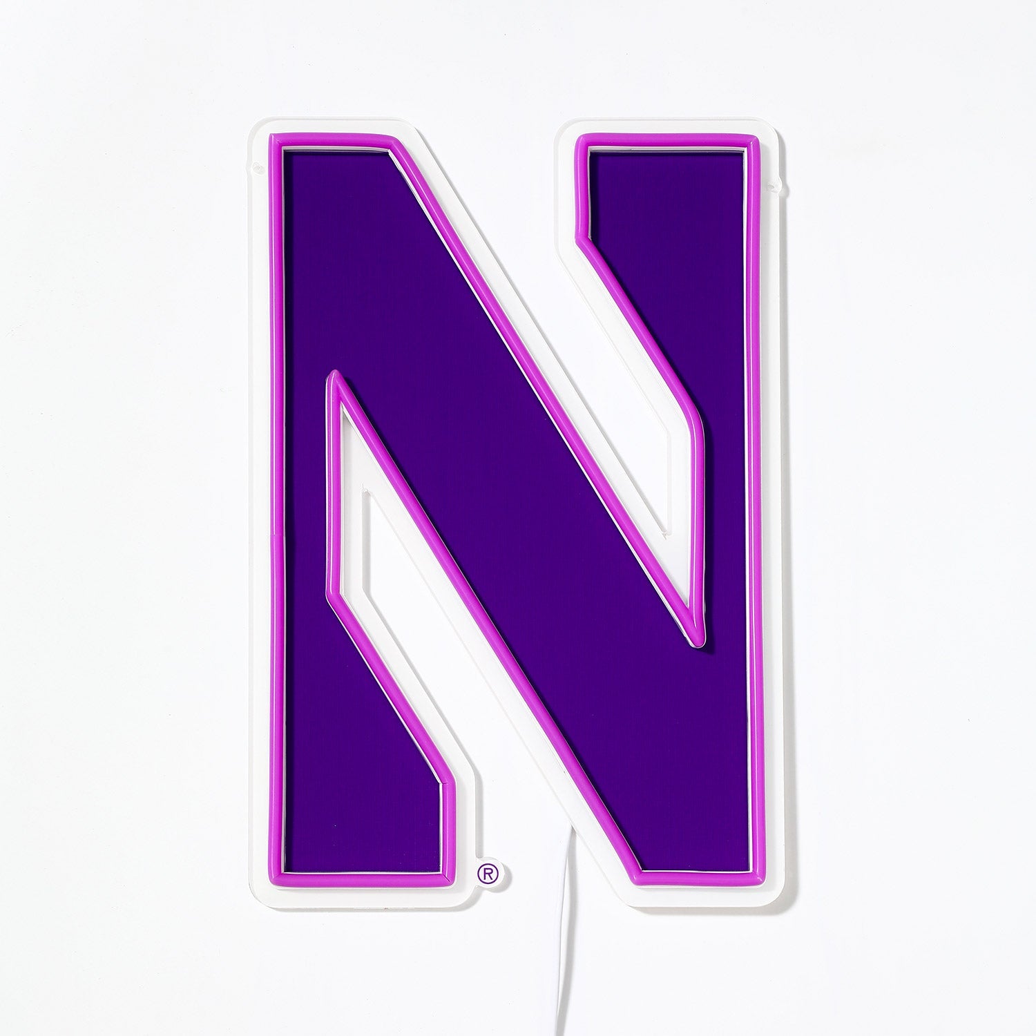 Northwestern Wildcats logo LED neon sign turned off
