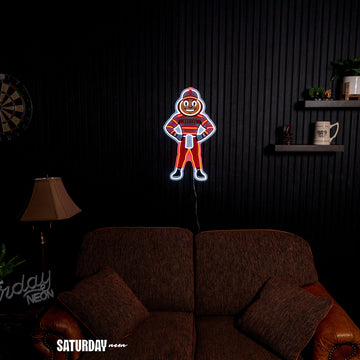 Ohio State Buckeyes Brutus Mascot LED Neon Sign - 13.64" x 24"