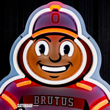 Ohio State Buckeyes Brutus Mascot LED Neon Sign - 13.64" x 24"