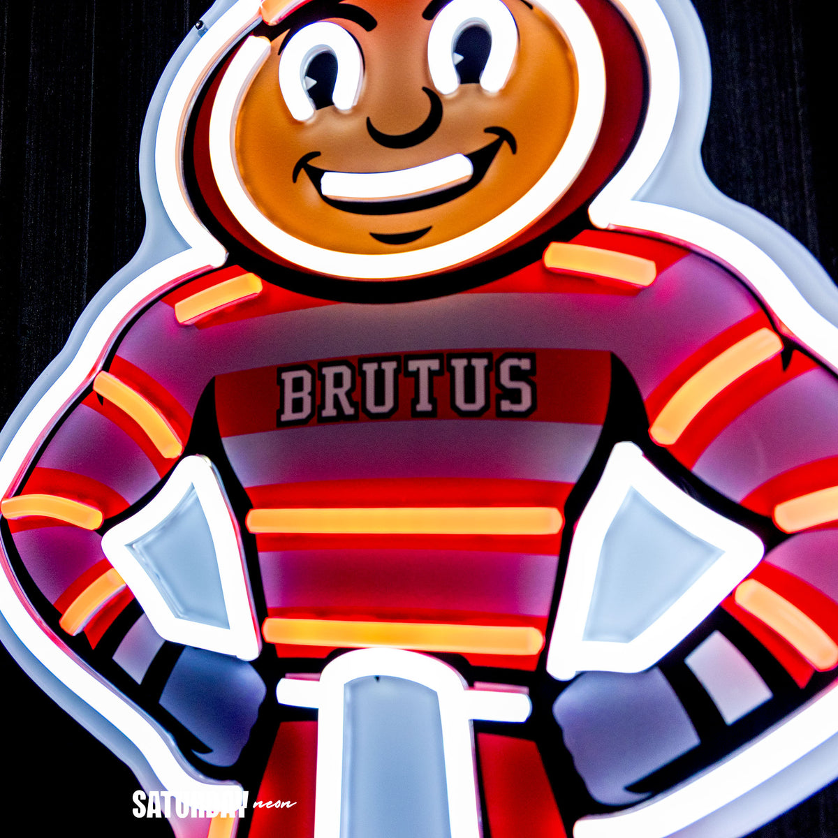 Ohio State Buckeyes Brutus Mascot LED Neon Sign - 13.64" x 24"