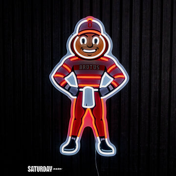 Ohio State Buckeyes Brutus Mascot LED Neon Sign - 13.64" x 24"