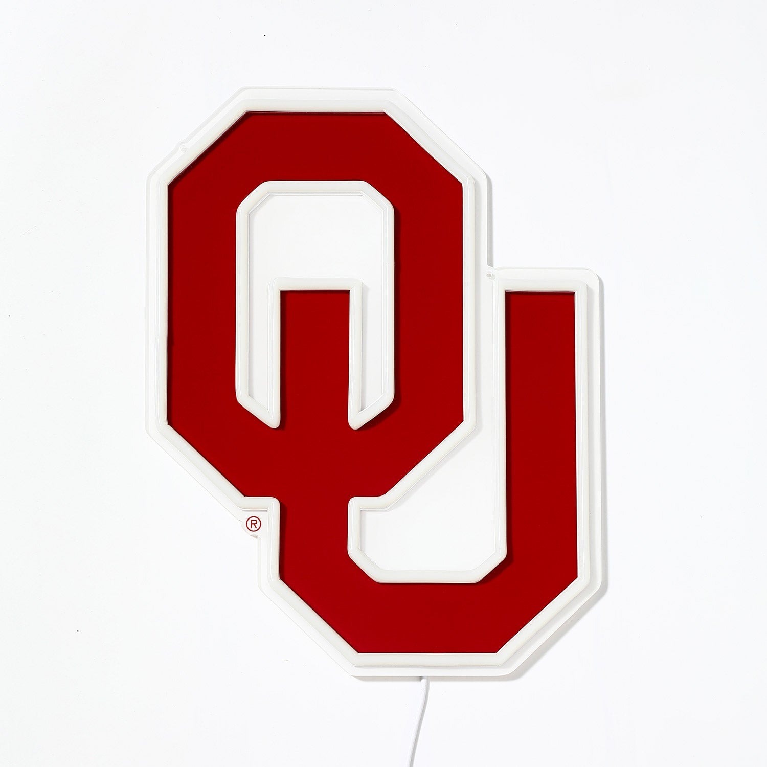 Oklahoma Sooners Logo LED neon sign turned off