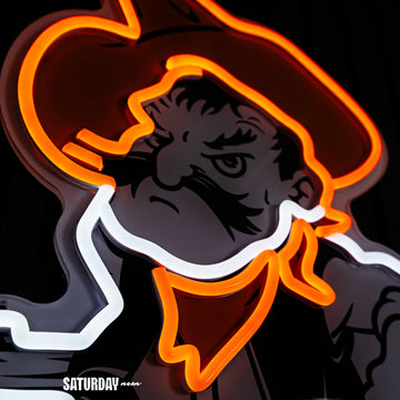 Oklahoma State Pistol Pete Mascot LED Neon Sign - 24" x 14.75"