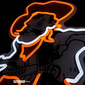 Oklahoma State Pistol Pete Mascot LED Neon Sign - 24" x 14.75"