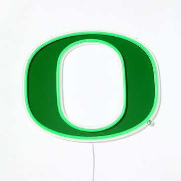 Oregon Ducks logo LED neon sign turned off
