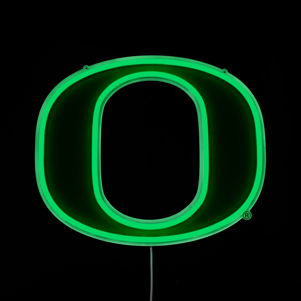 Oregon Ducks logo LED neon sign lit up