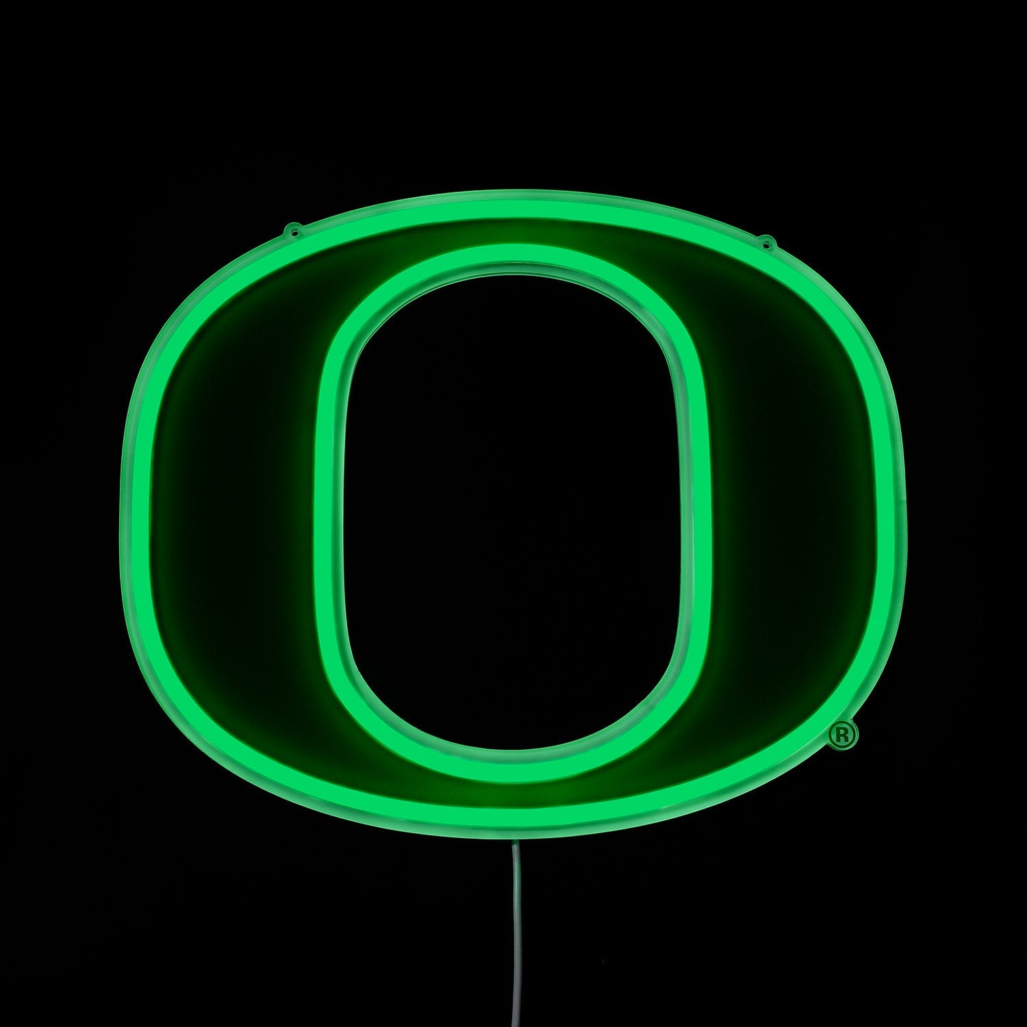 Oregon Ducks logo LED neon sign lit up