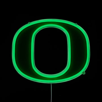 Oregon Ducks logo LED neon sign lit up