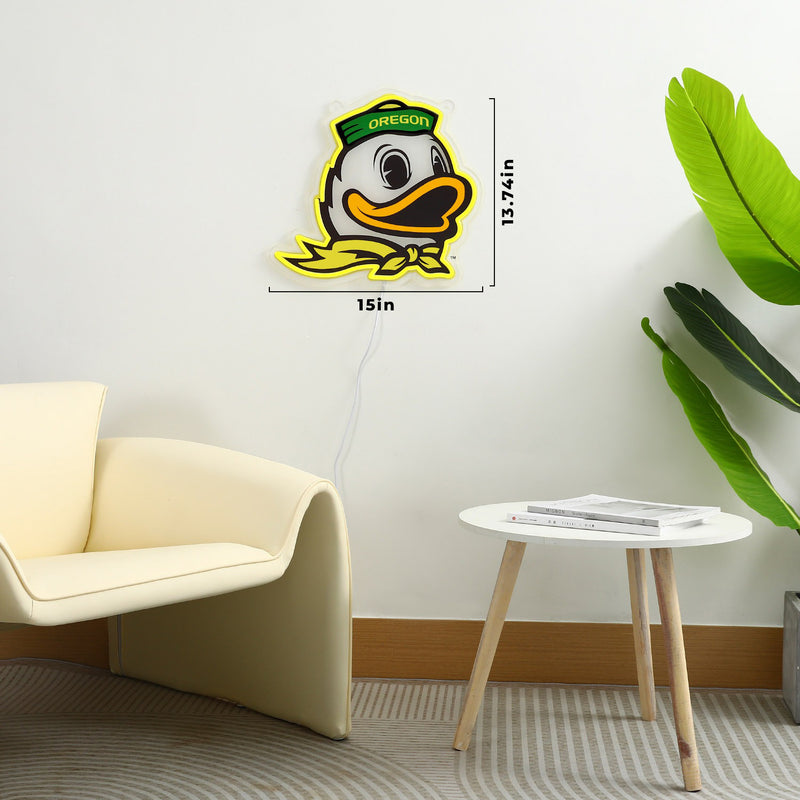 Blemished Oregon Duck Logo Sign - Saturday Neon