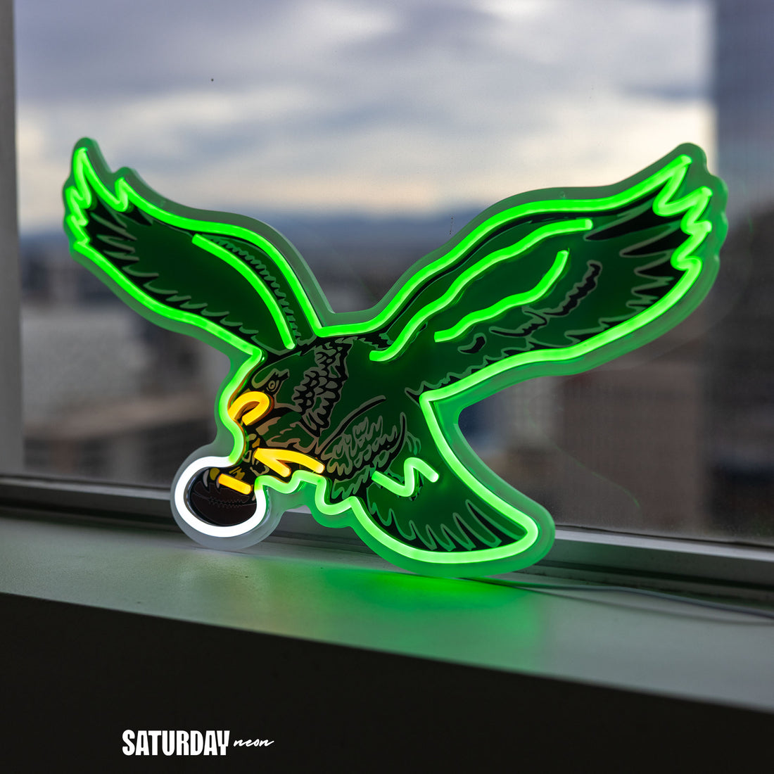 Philadelphia Eagles Retro Logo LED Neon Sign - 24" W x 14.07" H