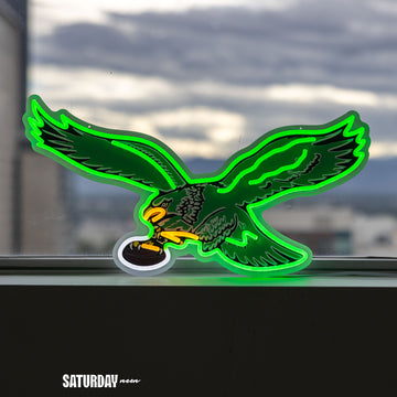 Philadelphia Eagles Retro Logo LED Neon Sign - 24" W x 14.07" H