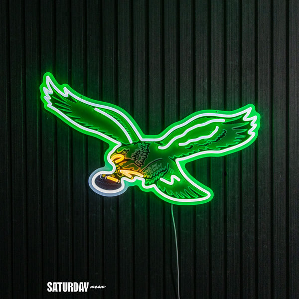 Philadelphia Eagles Retro Logo LED Neon Sign - 24" W x 14.07" H