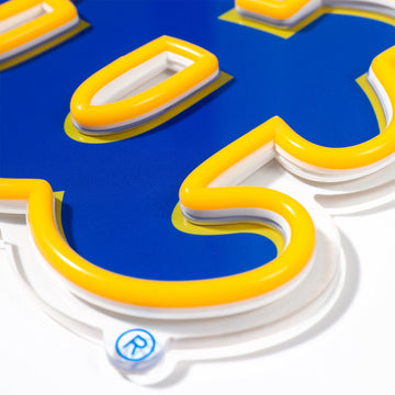 Pitt Panthers logo LED neon sign at a side angle