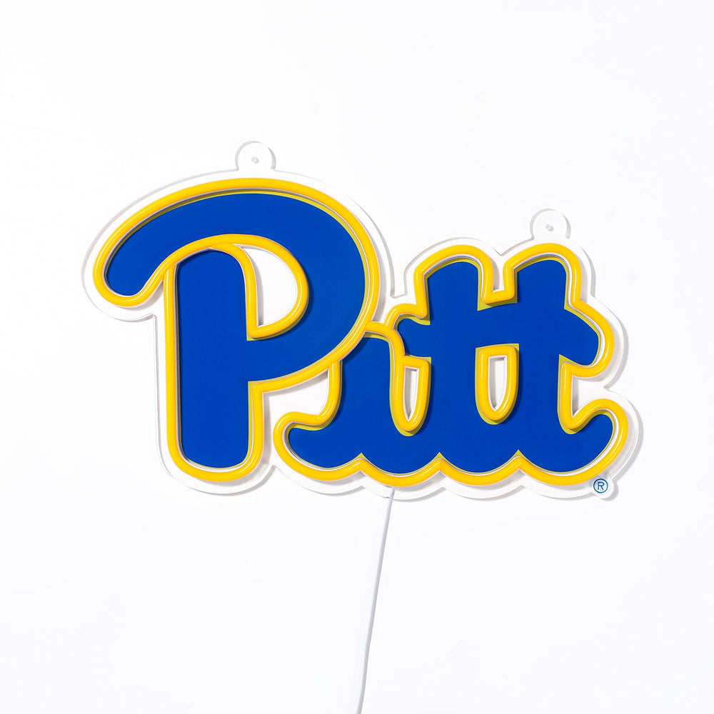 Pitt Panthers logo LED neon sign turned off
