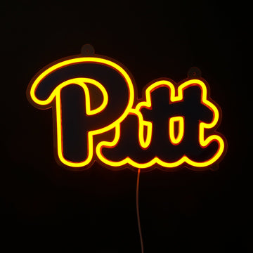 Pitt Panthers logo LED neon sign lit up