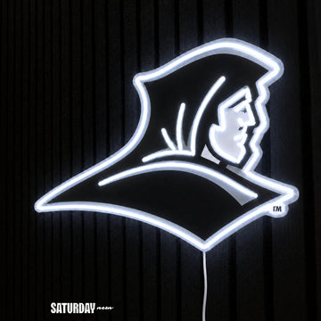 Providence Friars LED Neon Sign - Standard (15" x 10.61") side view - Saturday Neon