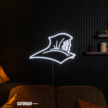 Providence Friars LED Neon Sign - Max (32" x 22.63") in a living room - Saturday Neon