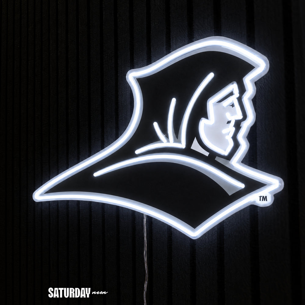 Providence Friars LED Neon Sign - Max (32" x 22.63") side view - Saturday Neon