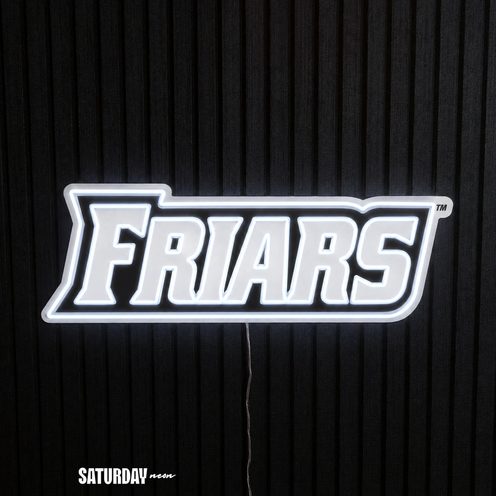 Providence Friars Wordmark LED Neon Sign - 24" x 8.37" - Saturday Neon