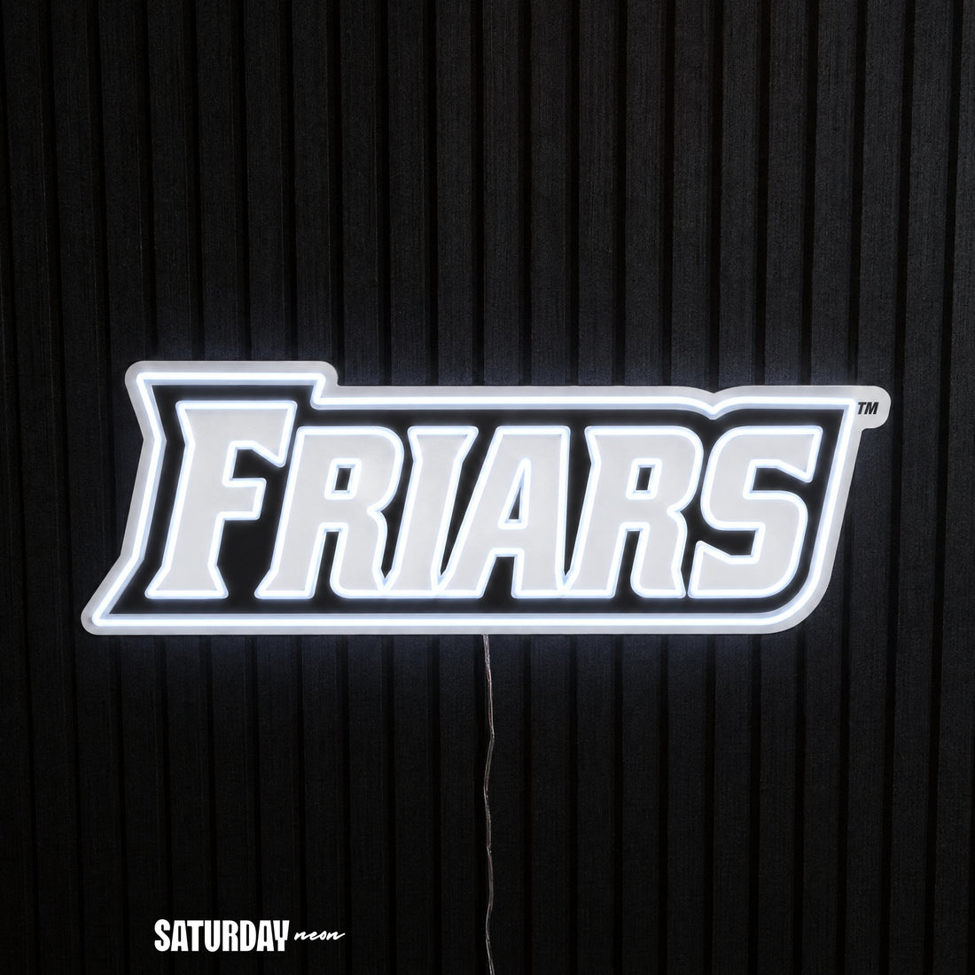 Providence Friars Wordmark LED Neon Sign - 24" x 8.37" - Saturday Neon