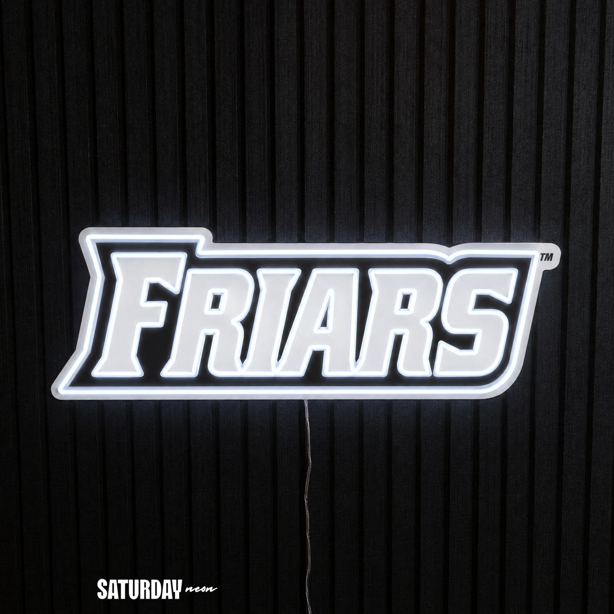 Providence Friars Wordmark LED Neon Sign - 24" x 8.37" - Saturday Neon