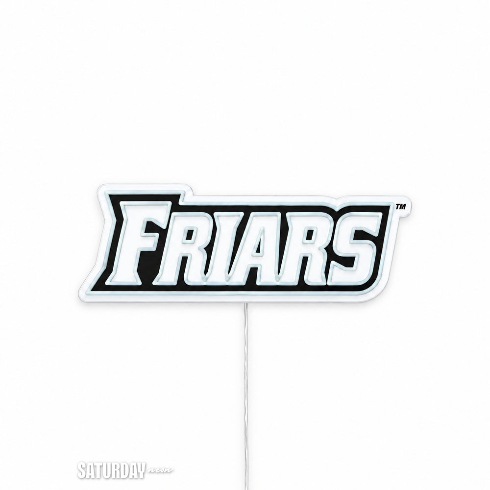 Providence Friars Wordmark LED Neon Sign - 24" x 8.37" switched off - Saturday Neon