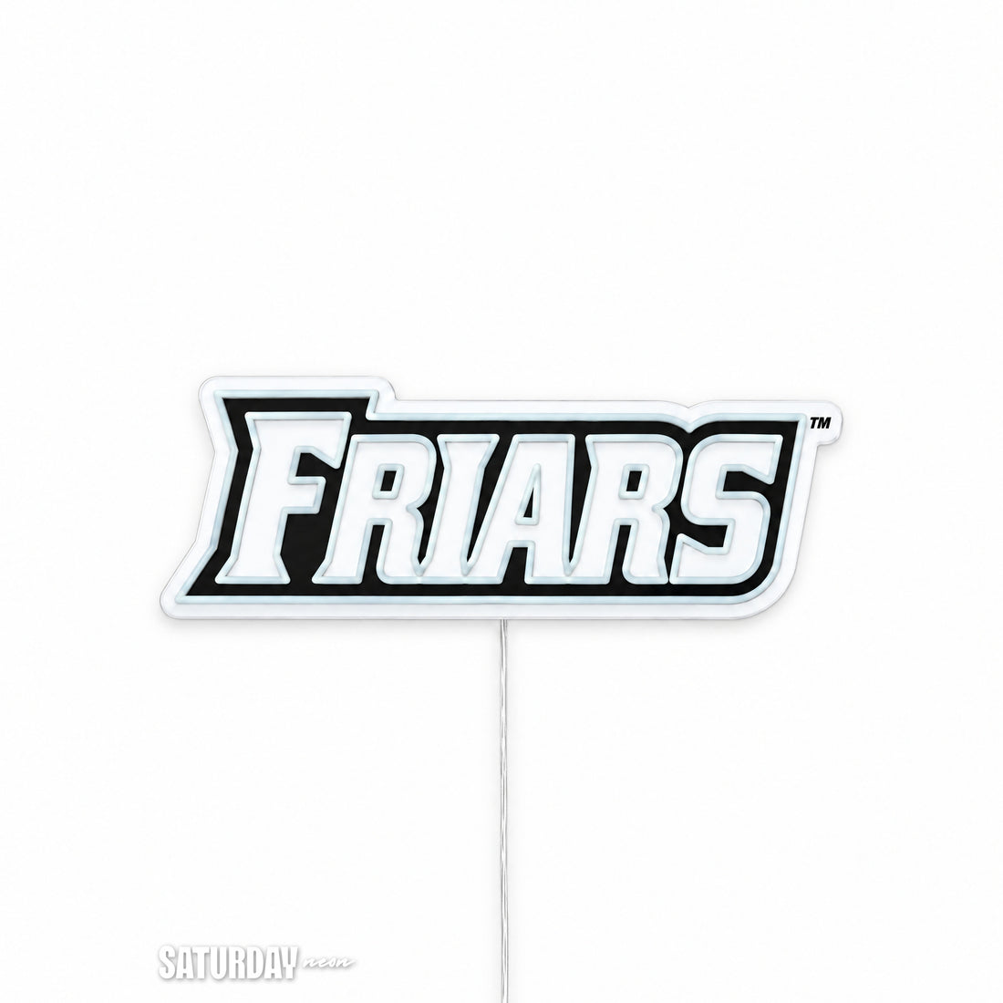 Providence Friars Wordmark LED Neon Sign - 24" x 8.37" switched off - Saturday Neon