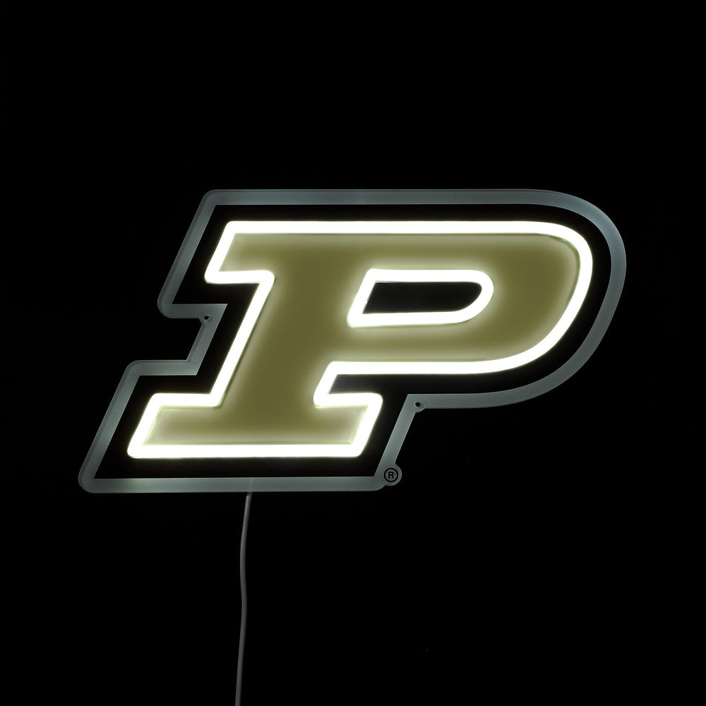 Purdue Boilermakers logo LED neon sign lit up