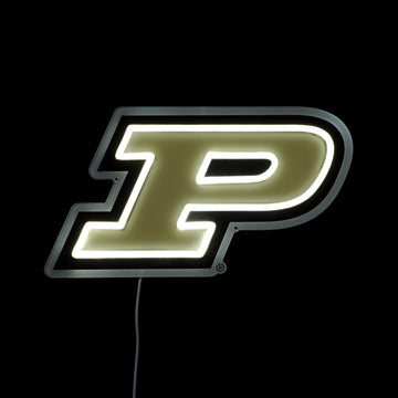 Purdue Boilermakers logo LED neon sign lit up
