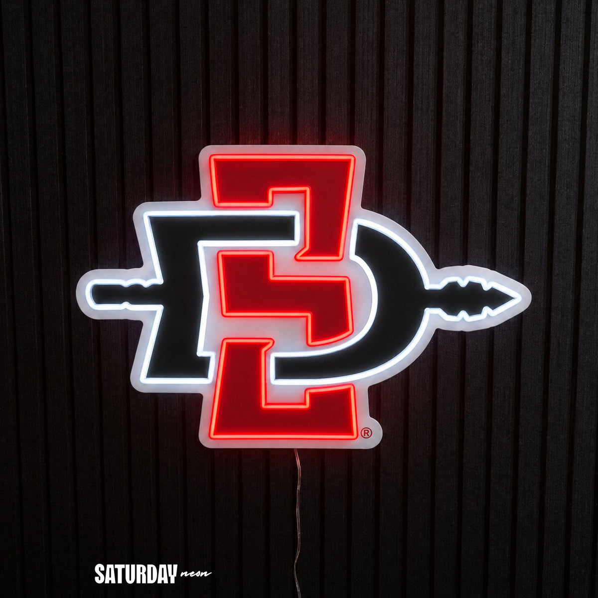 San Diego State Aztecs LED Neon Sign - Plus (24" x 16.98") - Saturday Neon