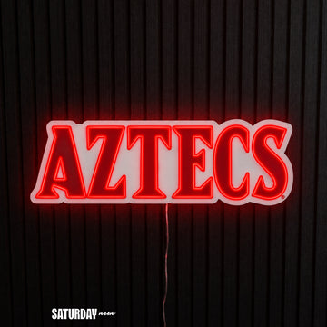 San Diego State Aztecs Wordmark LED Neon Sign - 24" x 8.11" - Saturday Neon