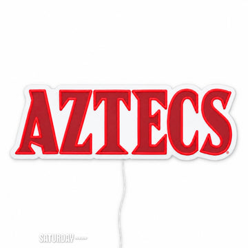San Diego State Aztecs Wordmark LED Neon Sign - 24" x 8.11" switched off - Saturday Neon