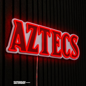 San Diego State Aztecs Wordmark LED Neon Sign - 24" x 8.11" side view - Saturday Neon