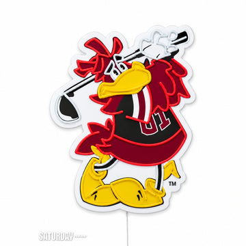 South Carolina Gamecocks Cocky Golf Mascot LED Neon Sign - 18.49" x 24" switched off - Saturday Neon