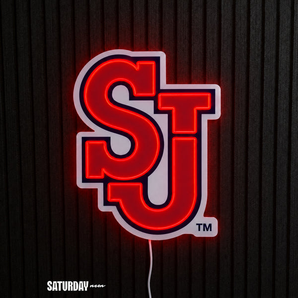 St. John's Red Storm SJ LED Neon Sign - Standard (10.96" x 15")