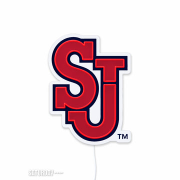 St. John's Red Storm SJ LED Neon Sign - Standard (10.96" x 15") switched off - Saturday Neon