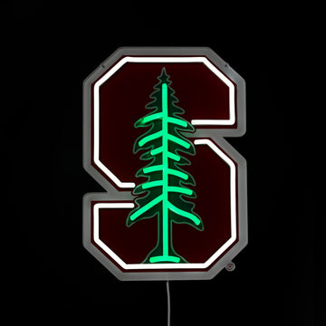 Stanford Cardinal logo LED neon sign lit up